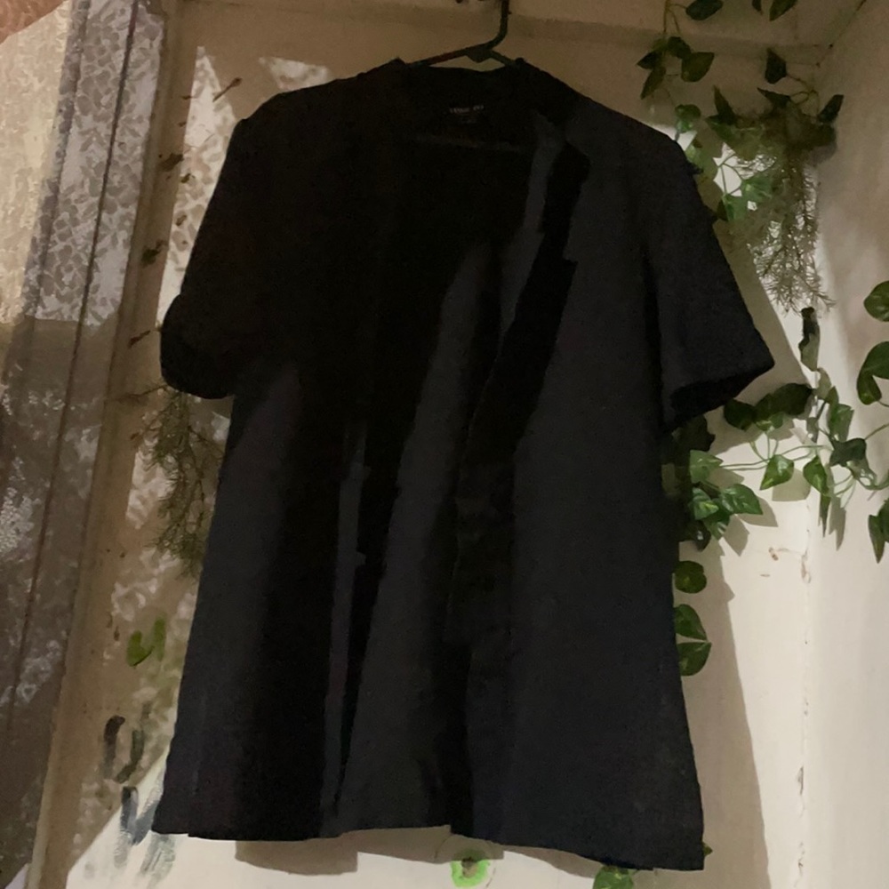 Cute black short sleeved button down